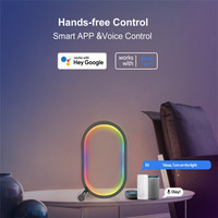RGB Smart LED Night Light Lámpara de escritorio de diseño moderno para dormitorio Sala de estar WiFi controlado para sala de juegos Decoración de cabecera Blanco