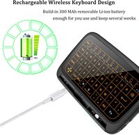 Air Fly Mouse H18 Keyboard Tanpa Kabel 2.4G, Notebook TV Pintar PC Bantalan Sentuh Penuh H18 2.4G Remote Kontrol Nirkabel