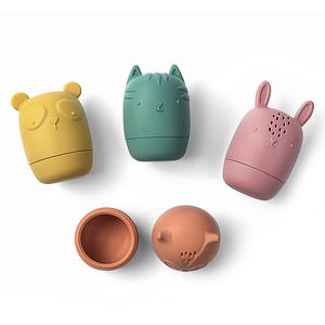 Consegna rapida 100% per uso alimentare BPA in Silicone per bambini giocattoli per bambini 4 pz animali Spray acqua set giocattolo per il bagno - Product Image 6