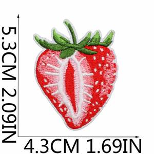 Patch brodé thermocollant en tissu non tissé motif récolte de fraises, goût sucré, fil polyester, pour vêtements, chapeaux, sacs, décoration, ordinateur - Product Image 2
