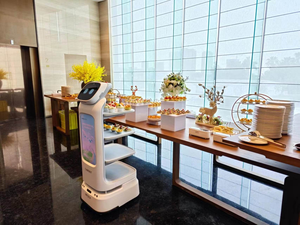 Robot de livraison de nourriture autonome avec navigation Lidar, silencieux, entièrement automatique, <span class=keywords><strong>assistant</strong></span> de service pour <span class=keywords><strong>restaurant</strong></span>, hôtel, café - Product Image 5