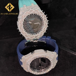 Iced out vvs D moissanite-bust xuống Kim Cương đồng hồ với gai <span class=keywords><strong>bezel</strong></span> trường hợp cho nam giới 925 Bạc đồ trang sức sang trọng nhà sản xuất - Product Image 4