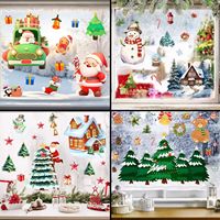 Autocollants de Noël statiques et colorés, autocollants de Père Noël et d'arbre pour vitrine, autocollants personnalisés - Acheter le produit sur Alibaba.com