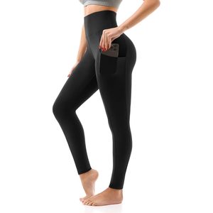 Leggings a vita alta SINOPHANT con tasche, pantaloni capri da donna a lunghezza intera, morbidi ed elasticizzati, ideali per lo yoga - Product Image 1