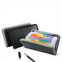 Carpeta de Acordeón Mini A6 Transfronteriza con Ribete Arcoíris y Cremallera, Nuevo Estilo, Organizador de Facturas, Carpeta de Archivos Multicapa, Stock ZY8697