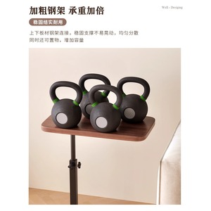 Adjustable <b>Side</b> <b>Table</b> Wood Top Metal Base Movable Living Room Furniture - Product Image 3