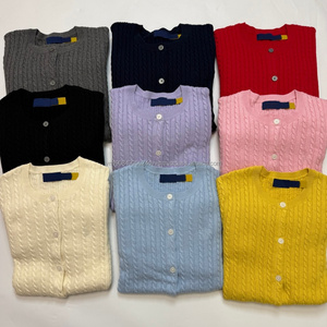 Suéter de lana de punto ajustado informal con logo personalizado estilo Ralph, cálido para invierno, para mujer, Colección Old Money 2026 - Product Image 1