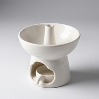 Brûleur d'encens en céramique blanche fait main de haute qualité, chauffe-cire pour bougies, lampe à huile d'aromathérapie avec design ajouré