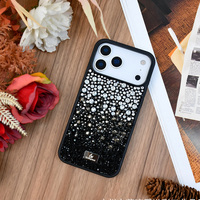 Étui de téléphone PC antichoc luxueux, glamour et étincelant avec diamants pour mariages et soirées, pour iPhone 17 Pro Max