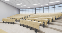 Chaise de bureau pliable en métal personnalisable pour salle de classe, université, auditorium, collège, école, avec échelle escamotable, mobilier d'escalier