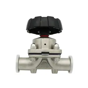 Manual Hygienic Straight Direct Way Tri-Clamp Diaphragm Valve With PTFE+EPDM Seat