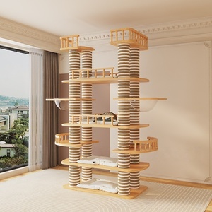 Grandi Strutture per Gatti di Lusso Moderne in Legno Massello e Sisal, Stile Torre, 4+ Livelli, per Personalizzazione all'Ingrosso - Product Image 2