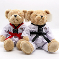 Jouets en peluche promotionnels, ours en peluche de karaté kung-fu, ours en peluche rembourré, jouet en peluche, ours en peluche doux, usine chinoise
