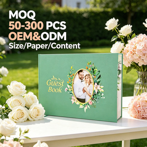 Cuaderno de Tapa Dura de Lino Personalizado con Encuadernación Cosida con Hilo, Ventana <span class=keywords><strong>para</strong></span> Foto, Libro de <span class=keywords><strong>Invitados</strong></span> de <span class=keywords><strong>Boda</strong></span>, Venta al por Mayor en Pequeños Lotes - Product Image 1