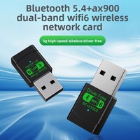 Tarjeta de Red Inalámbrica USB WiFi6 2 en 1 de Doble Banda AX900, Receptor WiFi USB Bluetooth 5.4 sin Controladores para Computadora Portátil