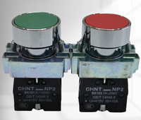 Interrupteur à bouton-poussoir encastré en métal CHINTNP2-BA42, bouton de commande momentané marche/arrêt, tête détachable, 1NO 1NC
