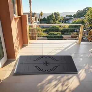 Tapis de yoga de haute qualité, écologique, premium, extra large, avec logo personnalisé, nouveau design, empilable, en PU naturel, antidérapant, en caoutchouc noir - Product Image 5