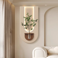 Lampe moderne 3D en grès blanc chaud avec plante artificielle verte, décoration artistique pour salon, hôtel, salle de bal, porche