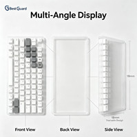 Bandeja de Almacenamiento Personalizada de PET Transparente con Múltiples Compartimentos para Teclas de Teclado Mecánico, Embalaje para Venta al por Menor