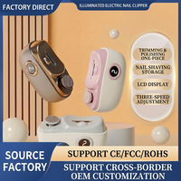 Coupe-ongles électrique rechargeable par USB |   Lampe LED silencieuse à 3 vitesses avec rangement intégré pour bébés, adultes et manucures