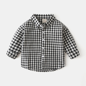 Vente en Gros Vêtements pour Enfants <span class=keywords><strong>Chemise</strong></span> à Manches Longues à <span class=keywords><strong>Carreaux</strong></span> pour Garçon Haut Décontracté Printemps <span class=keywords><strong>et</strong></span> Automne - Product Image 2