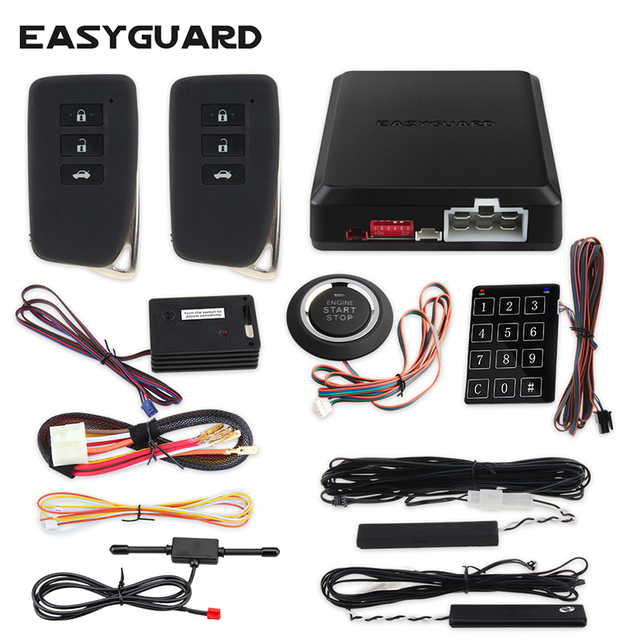 Shock Warning Car Keyless Entry System Push Start Button Remote Starter Alarm System