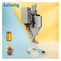 Machine de remplissage semi-automatique A03 avec trémie chauffante et fonction d'agitation pour pâtes, liquides, eau, sirops chauds, thé au lait et rouges à lèvres