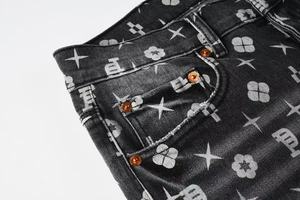 <span class=keywords><strong>Jeans</strong></span> da <span class=keywords><strong>Uomo</strong></span> Amiris Stile Retrò Europeo-Americano, Elasticizzati, Slim Fit, <span class=keywords><strong>con</strong></span> Strappi e Toppe, Vita Media, in Denim per l'Autunno - Product Image 5