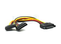 Cable de extensión SATA II de alta calidad, divisor de alimentación de disco duro de 15 pines SATA macho a 2 hembra de 15 pines, cable de extensión en Y de 1 a 2, 20 cm