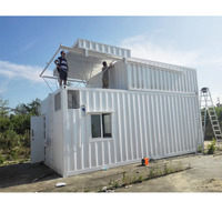 Maison modulaire en conteneur de 20 pieds à toit haut, structure en acier, grande porte double, appartement préfabriqué pour l'extérieur, garantie 1 an