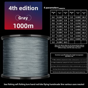 Lenza da pesca intrecciata a 4 fili con forza di trazione forte per la pesca in mare a lunga distanza del fiume del lago 500m - Product Image 3