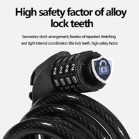 Candado para Bicicleta, Candado de Cable de Acero para Bicicletas Eléctricas, Scooters y Motocicletas con Código de Combinación de 4 Dígitos