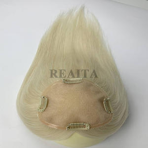 Mono Topper avec NPU Chinois Vierge Cuticule Cheveux Humains Soie <span class=keywords><strong>Top</strong></span> Femmes Topper avec Clips - Product Image 3