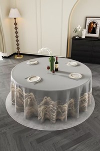Nappe Simple en Tissu Imperméable Ronde Gaufrée Écologique Durable pour la Maison et les Fêtes - Product Image 4