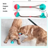 Jouet interactif pour chien en corde avec ventouse, balle et os à mâcher, couineur, pour la traction et le jeu, vente en gros, OEM personnalisé