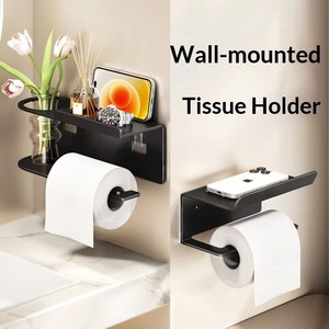 Wall-Mounted Non-Perforated Toilet Tissue Box <strong>Storage</strong> Rack Roll Paper <strong>Draw</strong> for Home or Hotel Bathroom Sets - Product Image 2