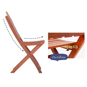 Ensemble de table et chaises de <span class=keywords><strong>jardin</strong></span> en bois de sapin massif rustique, finition naturelle, ensemble de salle à manger d'extérieur pour cour, patio, balcon, <span class=keywords><strong>salon</strong></span>, pliable - Product Image 4