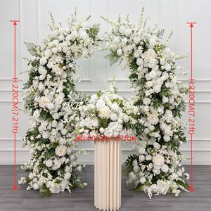 Décoration de scène pour demande en mariage, arche fleurie, roses blanches artificielles en soie, arche florale pour mariage - Product Image 6