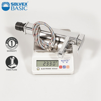 Keran Wastafel SOLVEX Tanpa Sentuh Satu Lubang Modern Bahan Stainless Steel Brushed dengan Katup Keramik, Pemasangan di Atas Meja, 1 Tuas untuk Kamar Mandi