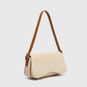 Women's Summer Vacation Style Small <b>Square</b> Straw Bag for Hot Selling Fashionable Fiber Woven Zip Closure Shoulder Bag Tanjing - Product Image 3