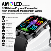Jam Tangan Pintar AMOLED ECG 2,04 inci dengan Panggilan BLE, Pemeriksaan Kesehatan, Pengukuran SpO2 Darah, Detak Jantung, IP68, dan Fitur Kebugaran