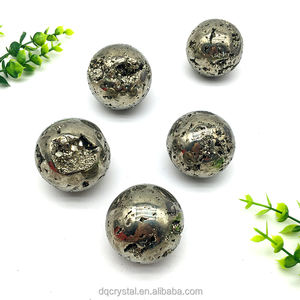 Esfera de Mineral de Pirita de Cobre Natural Pulida, Bola de Pirita de Cobre Drusa para Decoración y Sanación - Product Image 5