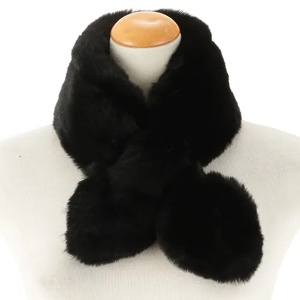 new polyester thickened cute and warm all-match cross plush <b>scarf</b> <b>women's</b> <b>winter</b> - Product Image 2