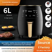 Friteuse à air 6LA transfrontalière, écran tactile multifonctionnel, machine à frites, four à micro-ondes, capacité 4L-5L