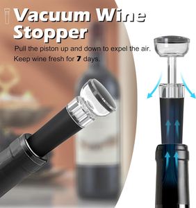 Ensemble 4-en-1 : Bouchon de vin en métal, coupe-capsule, tire-bouchon automatique, décanteur aérateur et ouvre-bouteille électrique rechargeable noir - Product Image 4