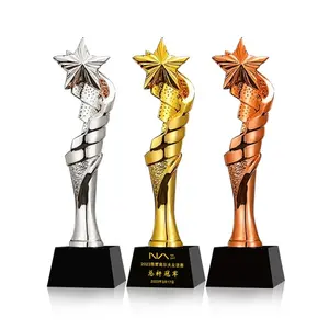 New Resin Trophy Gold 5 Pointed Star Shaped Award Trophy Champion Award