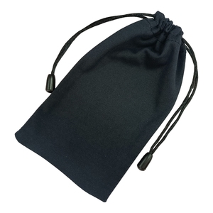 Sac souple de haute qualité avec logo imprimé blanc gris noir pour lunettes pochette de lunettes de soleil en microfibre