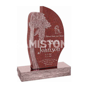 <span class=keywords><strong>Pierre</strong></span> <span class=keywords><strong>tombale</strong></span> et monument commémoratif verticaux Samistone en granit noir américain moderne, poli, avec sculpture florale Olive Rose, pour cimetière - Product Image 1