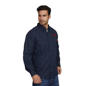 Camisa de Trabajo Dyne Azul Marino de Algodón, Uniforme de Fábrica/Taller, Diseño Personalizado Xk22 56346 - Product Image 5