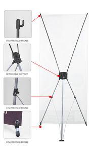 Expositor de Vinilo Tipo <span class=keywords><strong>X</strong></span> Estilo Coreano <span class=keywords><strong>80x180</strong></span> Azul para Exteriores, Vertical, Resistente a la Intemperie, Soporte Independiente para Pósteres - Product Image 4